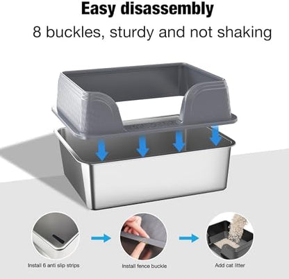 Suhaco XXXL Stainless Steel Litter Box - Image 4