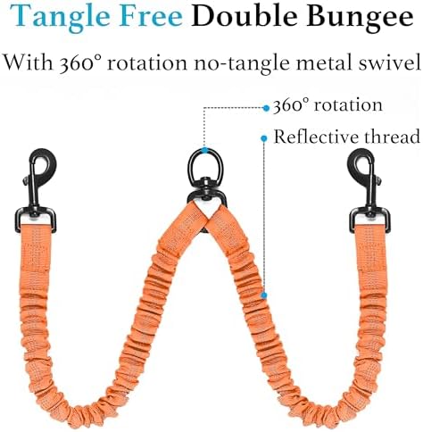 iYoShop Double Dog Leash, 360° Swivel, No Tangle, 25-150 lbs - Image 5