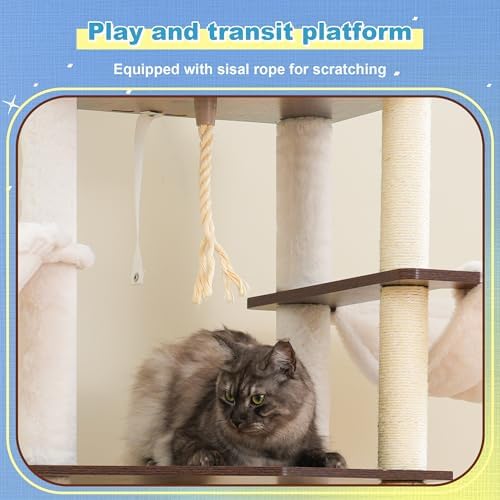 Hey-brother Wooden Cat Tree, Furniture Tower - Image 4
