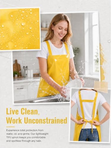 Molaxhome TPU Waterproof Apron Lightweight Oil-resistant Chef Apron - Image 4