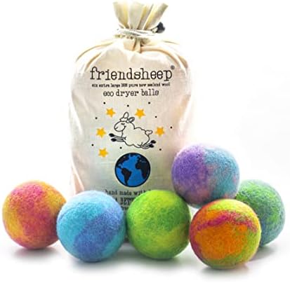 Friendsheep Wool Dryer Balls, Organic Reusable Fabric Softener Alternative by Friendsheep