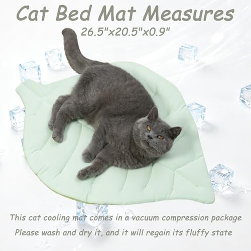 Cat Cooling Mat Cat Leaf Bed Mat Comfortable Soft Fabric Breathable Cozy - Image 5