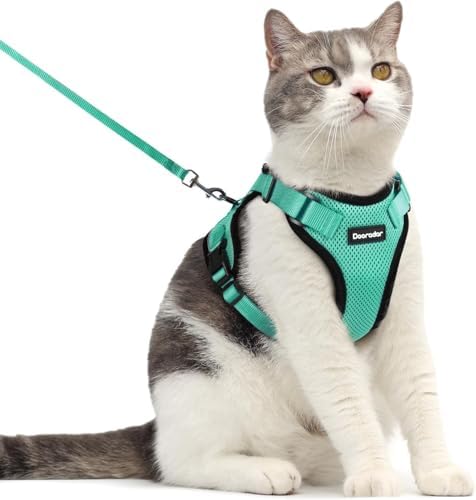 Dooradar Cat Harness and Leash Set, Adjustable and Escape Proof by Dooradar