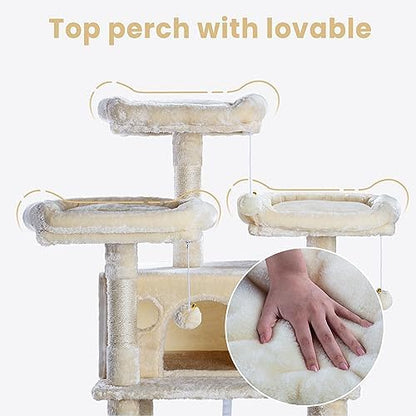 SHA CERLIN 68 Inches Multi-Level Large Cat Tree - Image 4