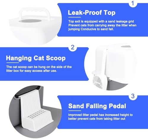 Sfozstra Enclosed Cat Litter Box: Odor Control Leak Resistant Design - Image 3
