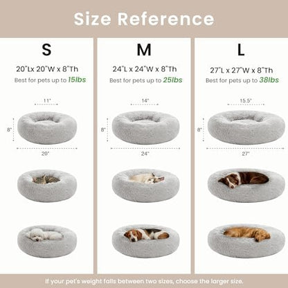 Love's cabin Calming Cat Bed for Indoor Cats, Anti-Anxiety Donut Round Dog Bed - Image 6