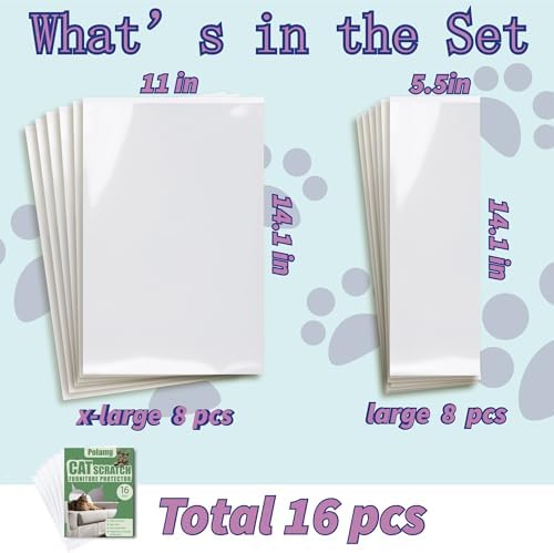 Cat Scratch Furniture Protector-16-Pack –Single-Sided, Heavy-Duty Self-Adhesive - Image 2
