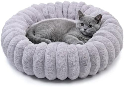 Tiny Donut Pet Bed, 16 Inch Round Calming Bed by ZihapgpzpPetSupplies