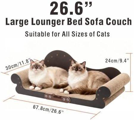 Extra Large Cat Scratcher Bed, Sofa Shaped Cardboard Couch - Image 2