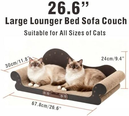 Extra Large Cat Scratcher Bed, Sofa Shaped Cardboard Couch - Image 2