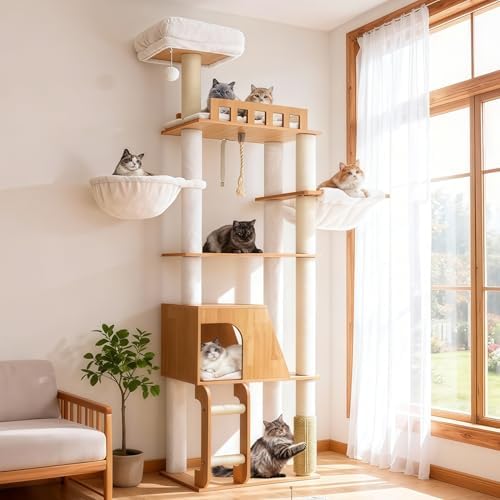 Hey-brother Wooden Cat Tree, Furniture Tower by Hey-brother