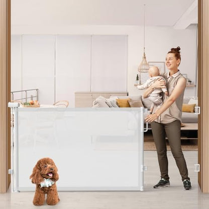 76" Retractable Baby Gates Extra Wide, Mesh Long Dog Gate by Cideny