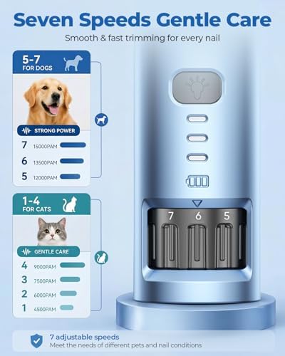 CATPICK 7-Speed Quiet Dog & Cat Nail Grinder - Image 4