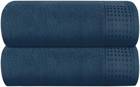 GLAMBURG 100% Cotton Oversized 2 Pack Bath Sheets 35x70, Ultra Soft Highly by GLAMBURG