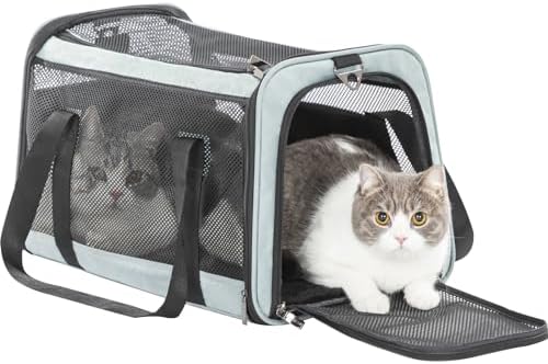19 x 12 x 12 Large Cat Car Carrier – Roomy Escape-Proof Cat Car Seat by Petsfit