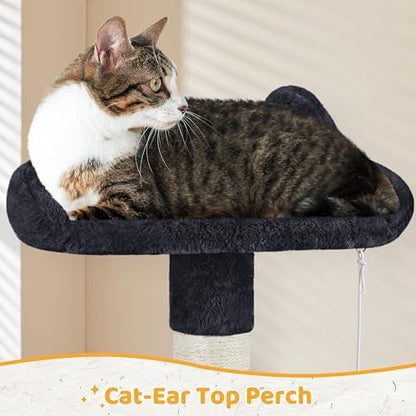 Yaheetech 54in Cat Tree Tower, Cozy Condo, Climbing Ladder & Hammock, Pet Play - Image 5