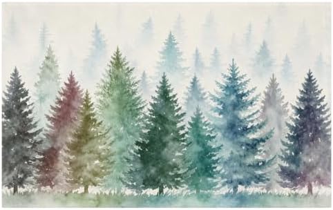 Giwawa Pine Tree Bath Rug Natural Forest Fog Washable Bathtub Mat Non Slip by Giwawa