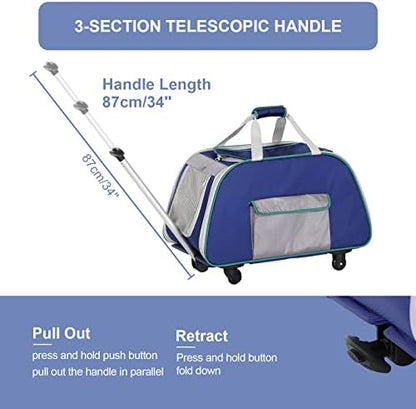 A 4 Pet Foldable Dog Carrier on Wheels - Image 5