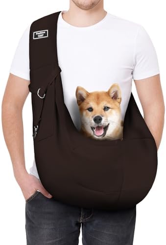 Dog Sling Carrier with Padded Strap, Reversible Pet Carrier by AUYAO