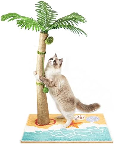 Palm Tree Tall Cat Scratching Post by Unknown