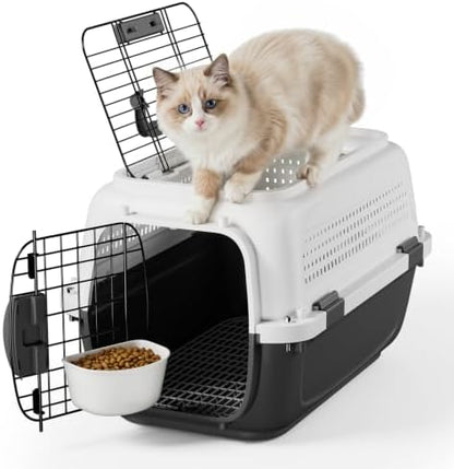 MoNiBloom Plastic Dog Crate Hard-Sided Cat Carrier by Monibloom