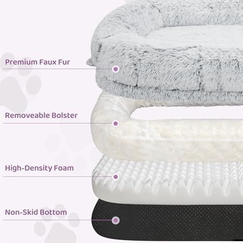 Murago Human Dog Bed for Adults, Light Grey - Image 4