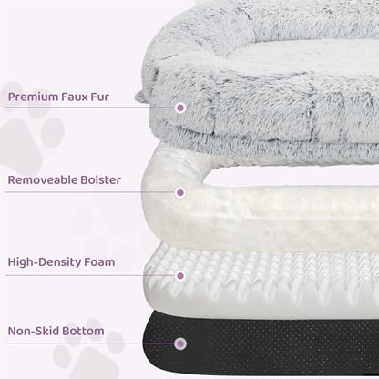 Murago Human Dog Bed for Adults, Light Grey - Image 4