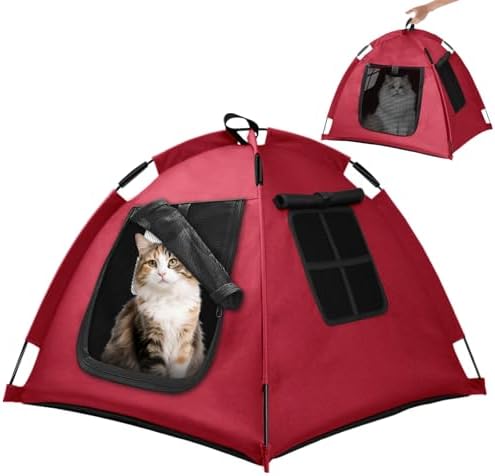 Portable Pet Tent, Full-Enclosure Zippered Mesh, Indoor & Outdoor by Nockovi
