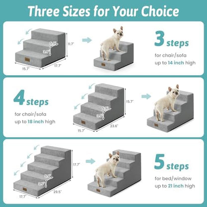 COZY KISS Dog Stairs for Small Dogs, 4 Step Pet Stairs for Beds & Couches - Image 3