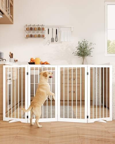 32" Extra Tall Free Standing Dog Gate Indoor, Foldable Pet Gate by Cideny
