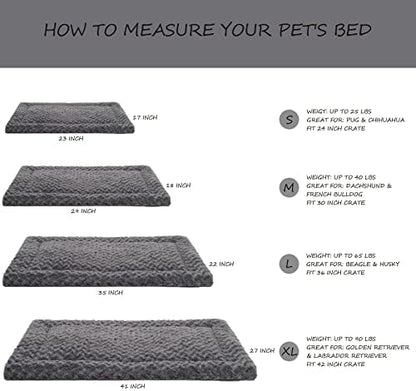 Exsnugy Washable Dog Bed Mat Medium Size Fluffy Pet Crate Pad 24x18 - Image 6