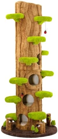 88.6" Extra Large Solid Wood Cat Tree Tower – Multi-Level Indoor Cat Condo - Image 5
