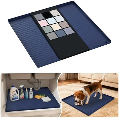 URMONA Waterproof Silicone Under Sink Mat, 22 x 22 in, Flexible Shelf Liner by URMONA