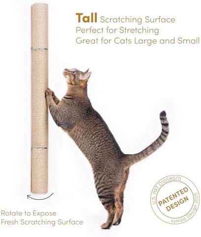 xympo 34" Wall Mounted Cat Scratcher, Sisal Scratching Post - Image 4