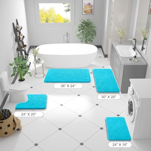 OLANLY Bathroom Rugs 30x20, Extra Soft Absorbent Chenille Bath Rugs - Image 2
