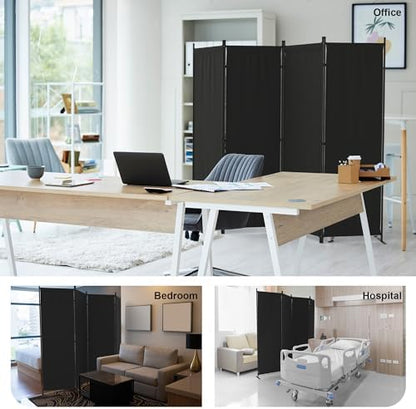 Room Divider, 4 Panel Folding Screen, 88” Portable Separating 3 Feet - Image 7