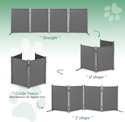 RANTILA 4 Panel Indoor Foldable Dog Fence Freestanding Dog Gate - Image 4