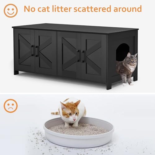 Homhedy 47.2”L Cat Litter Box Enclosure - Image 3