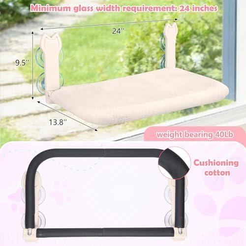 2 Pack Cat Window Perch, Cat Window Hammock Cordless Foldable Window Bed - Image 2