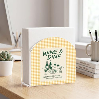 Wine Dine Wine Bottle Print Acrylic Napkin Holder - Image 5