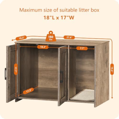 Dwanton Cat Litter Box Enclosure, - Image 6