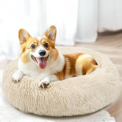 28in Large Dog Bed, Calming Donut Bed - Image 6