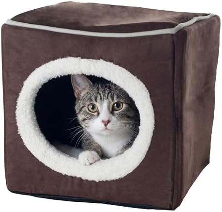 Cat House - Indoor Bed with Removable Foam Cushion - Cat Cave by PETMAKER