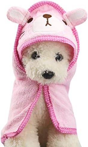 Goclothod Pet Hooded Bath Towel Cartoon Drying Bath Towel Absorbent Bathrobe by Goclothod