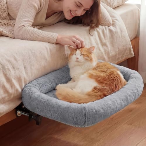 Lewtemi Bedside Pet Bed, Hanging Cat Hammock Attached to Bed or Desk by Lewtemi