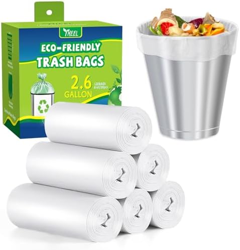 2.6 Gallon Clear Small Trash Bags Strong Leak-Resistant by YHEEL
