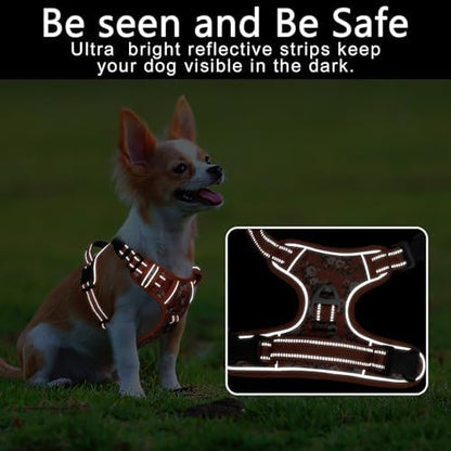 Timos Small Dog Harness, No Pull No Choke, Easy On & Off, Flower Orange - Image 5
