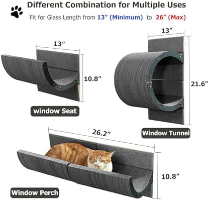 Cat Window Perch with Scratching Bed, Versatile Climbing Shelves Mounted by - Image 5