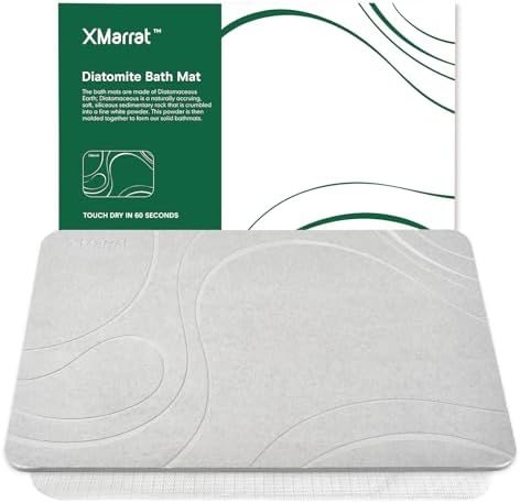 XMarrat Stone Bath Mat, Diatomaceous Earth Shower Mat, 23.6" x15.4'' by XMarrat