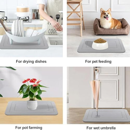 2 Pack Stone Bath Mat, Diatomaceous Earth Shower Mat, Non-Slip Super Absorbent - Image 7